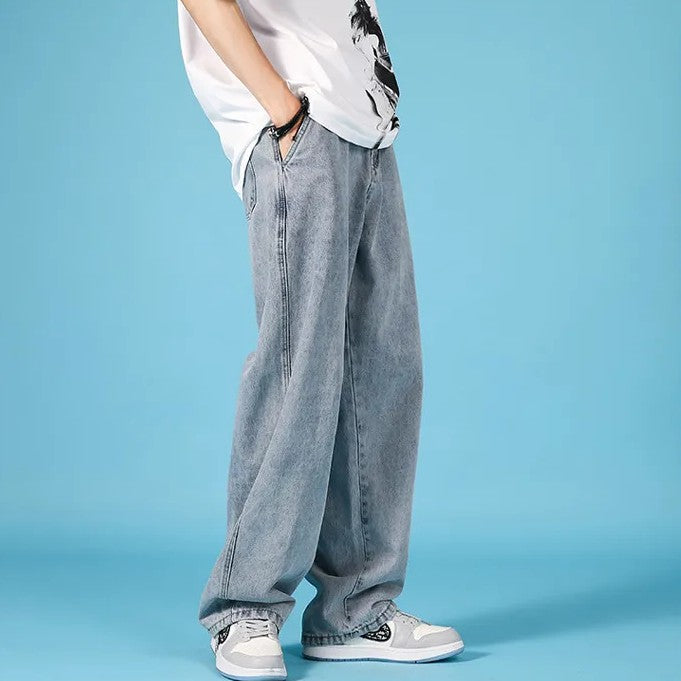 Ethan | Rak Lös Passform Jeans Herr med Dragkedja 4