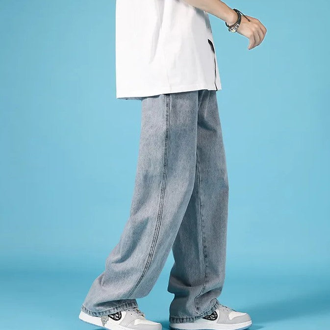 Ethan | Rak Lös Passform Jeans Herr med Dragkedja 5