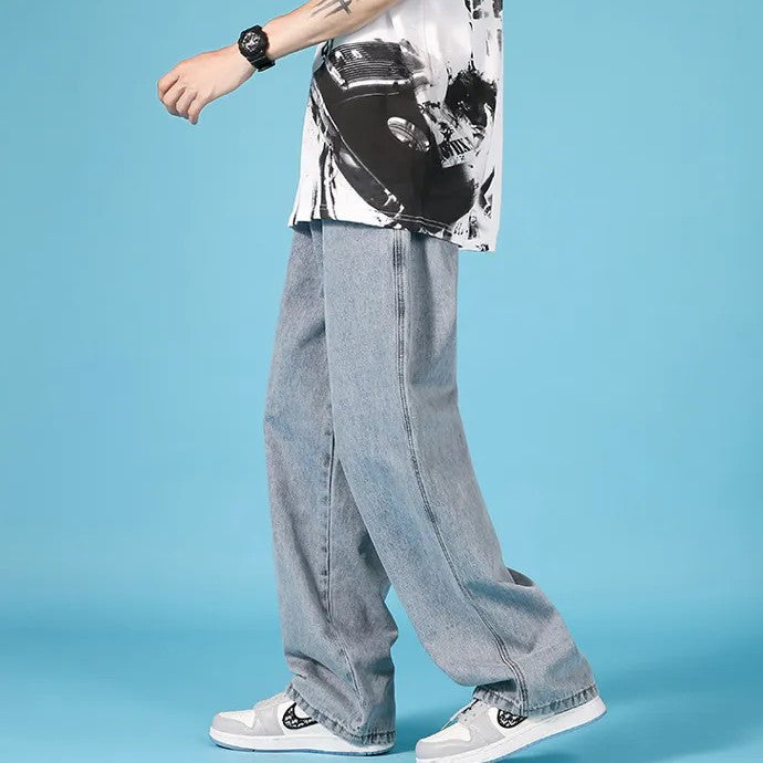 Ethan | Rak Lös Passform Jeans Herr med Dragkedja 6