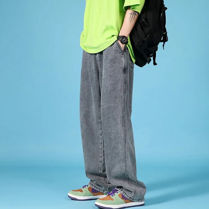 Ethan | Rak Lös Passform Jeans Herr med Dragkedja 9