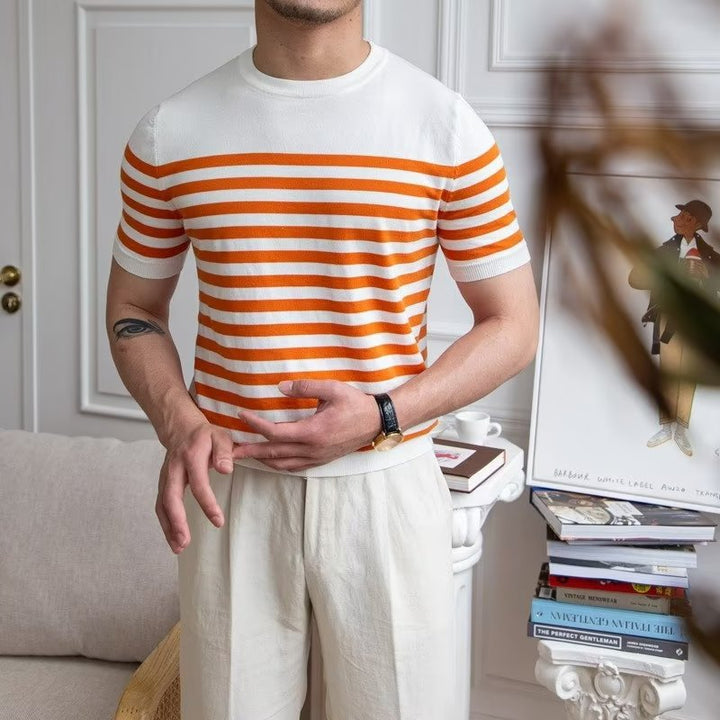 Ethan | Randig Avslappnad Kortärmad T-shirt för Sommar 4