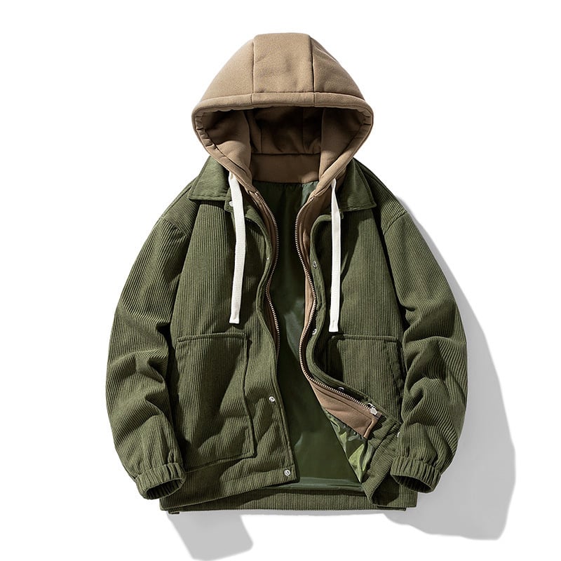 Ethan | Randig Höstjacka med Huv och Praktisk Design 0