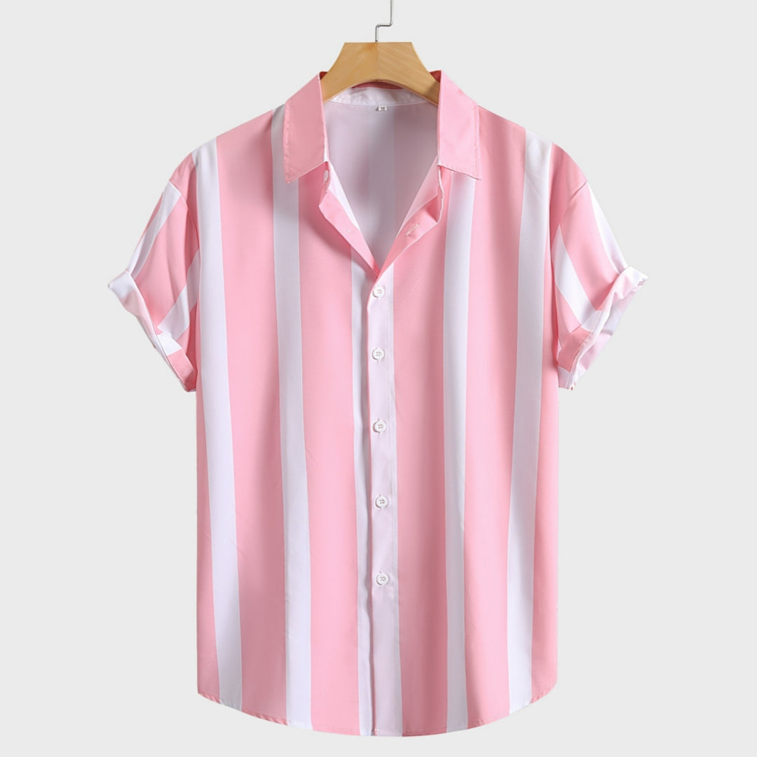 Ethan | Randig Kortärmad Skjorta Herr för Varmt Väder 1