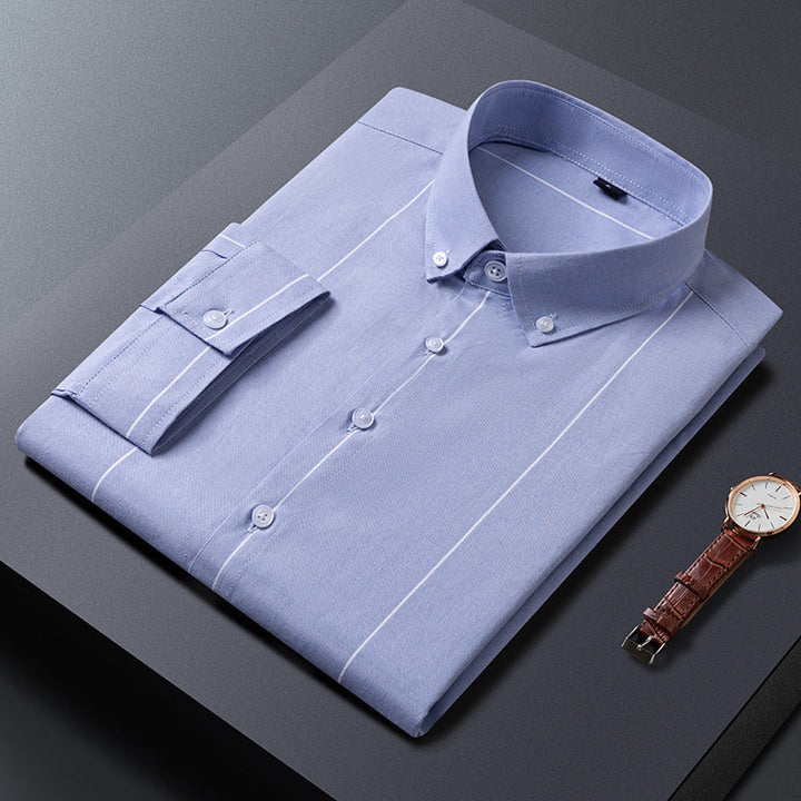 Ethan | Randig Kortärmad Skjorta Slim Fit för Varmt Väder 1