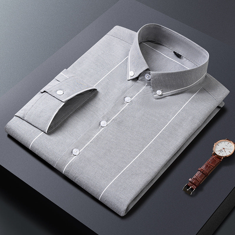 Ethan | Randig Kortärmad Skjorta Slim Fit för Varmt Väder 3