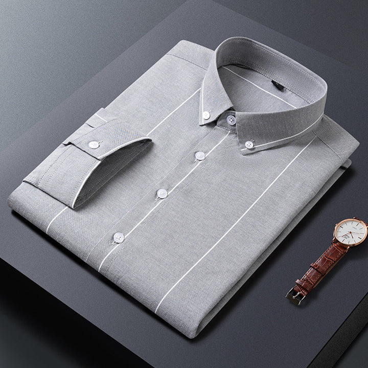 Ethan | Randig Kortärmad Skjorta Slim Fit för Varmt Väder 3