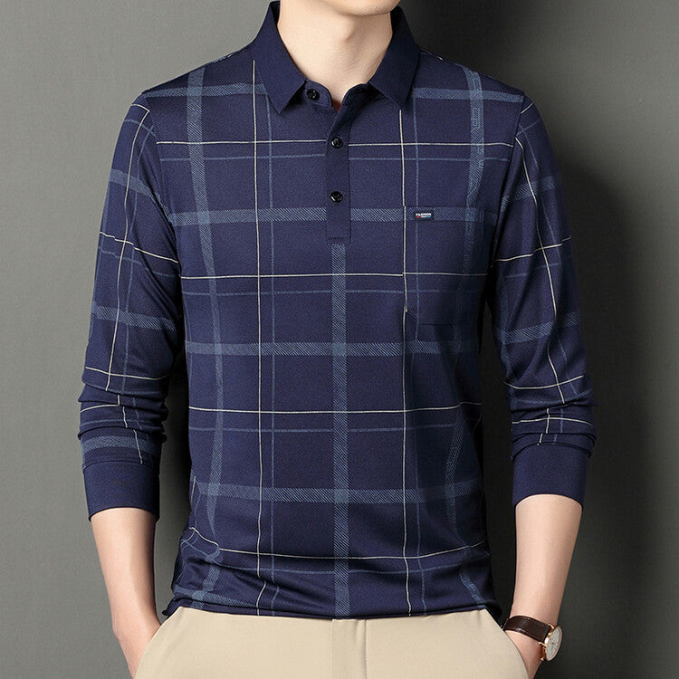 Ethan | Randig Slim Fit Herrpoloskjorta Med Klassisk Stil 1