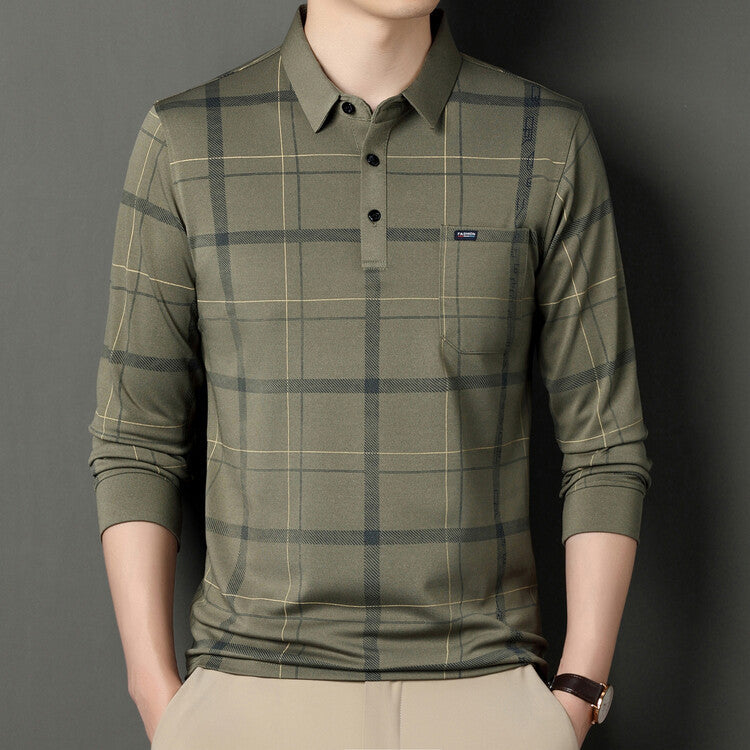 Ethan | Randig Slim Fit Herrpoloskjorta Med Klassisk Stil 2