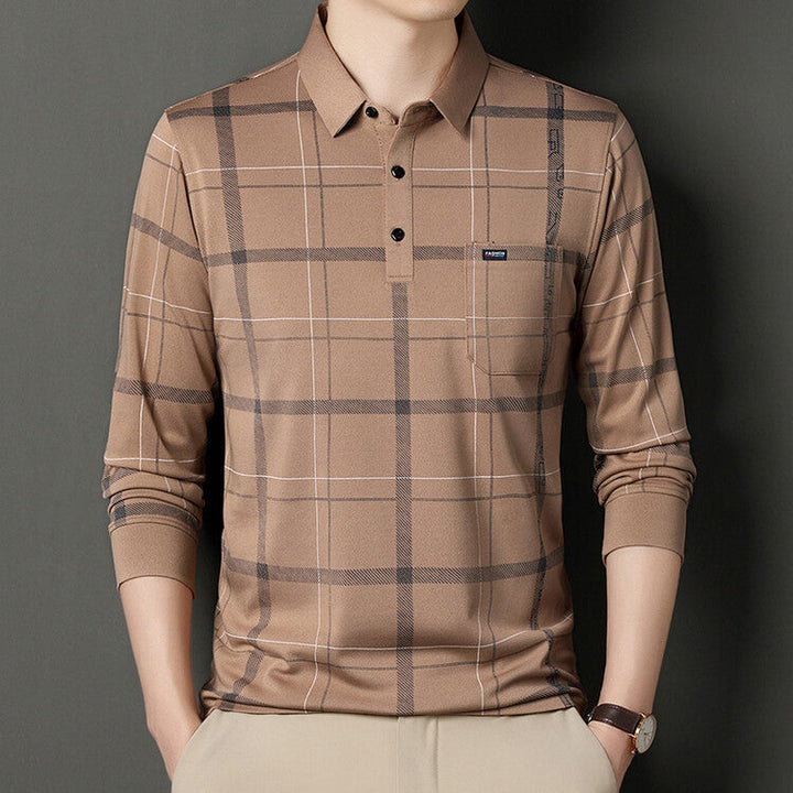 Ethan | Randig Slim Fit Herrpoloskjorta Med Klassisk Stil 3