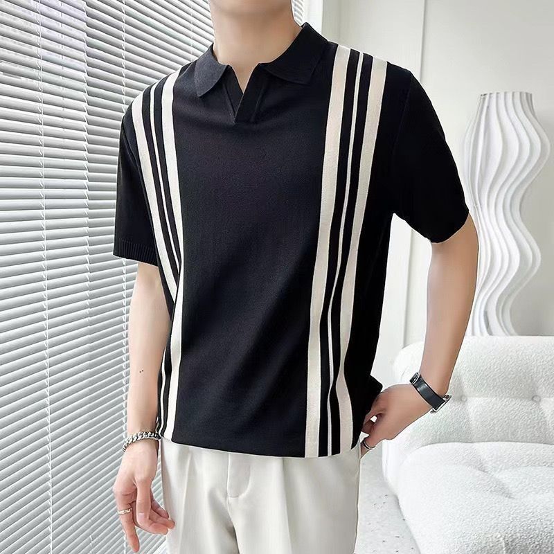 Ethan | Randig Slim Fit Sommar T-Shirt 0