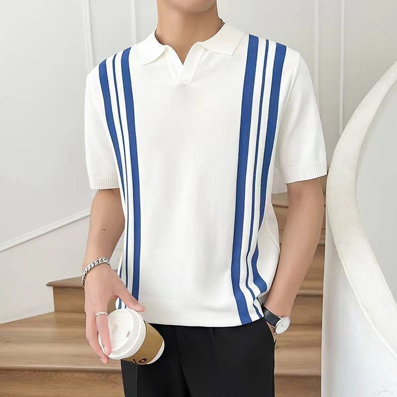 Ethan | Randig Slim Fit Sommar T-Shirt 1