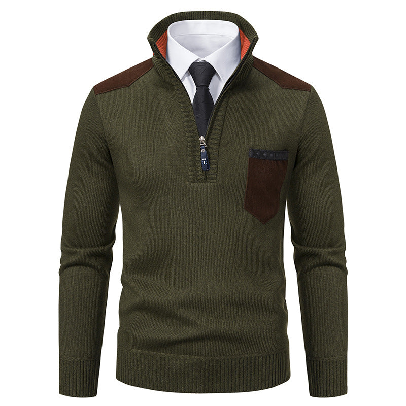 Ethan | Slim Fit Fleece-Lined Winter Sweater 0