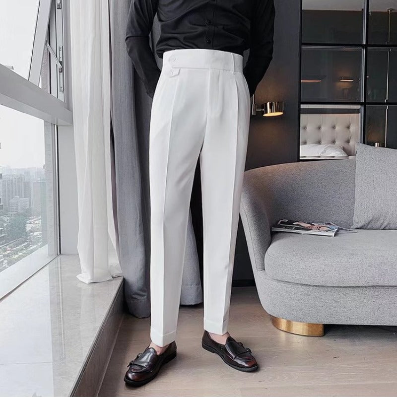 Ethan | Slim Fit Herrbyxor med Rak Ben och Elegant Drapering 2