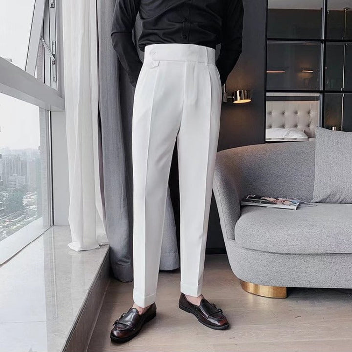 Ethan | Slim Fit Herrbyxor med Rak Ben och Elegant Drapering 2