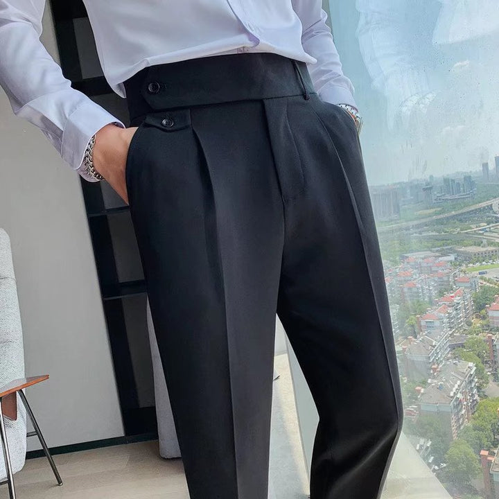 Ethan | Slim Fit Herrbyxor med Rak Ben och Elegant Drapering 3
