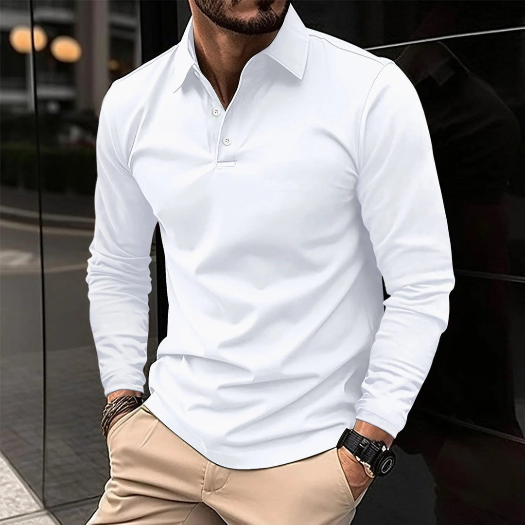 Ethan | Slim Fit Långärmad Pikétröja Andningsbar 0