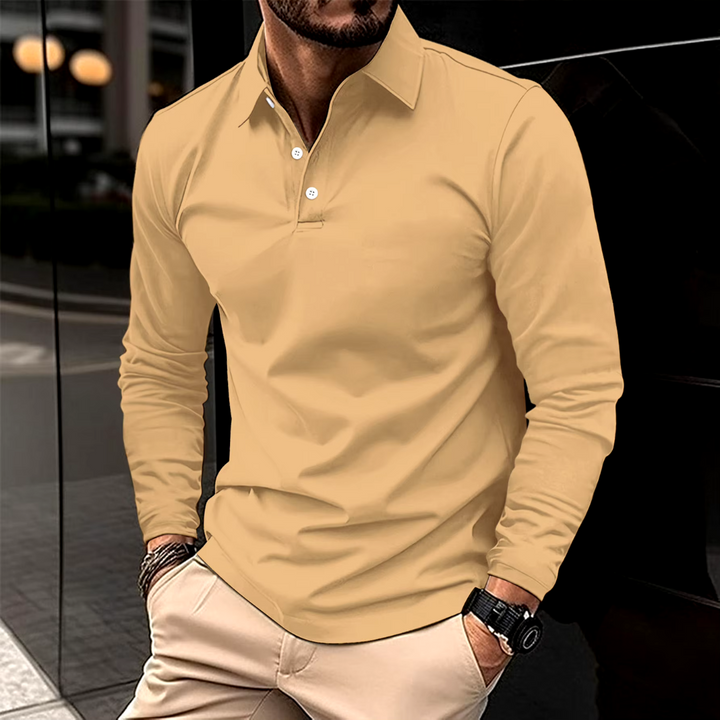 Ethan | Slim Fit Långärmad Pikétröja Andningsbar 1