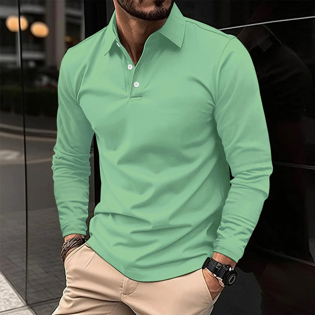 Ethan | Slim Fit Långärmad Pikétröja Andningsbar 2