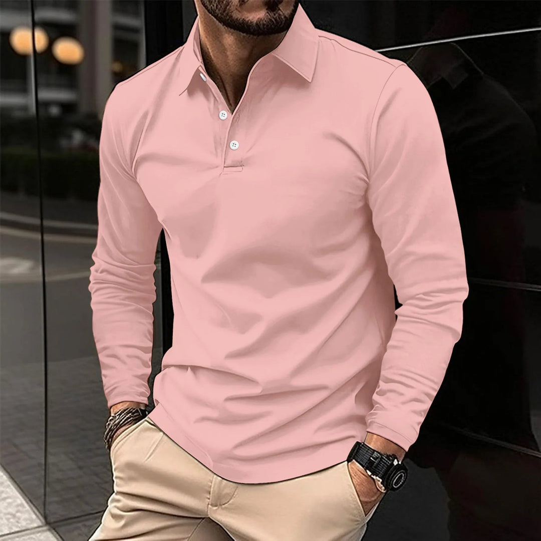 Ethan | Slim Fit Långärmad Pikétröja Andningsbar 3