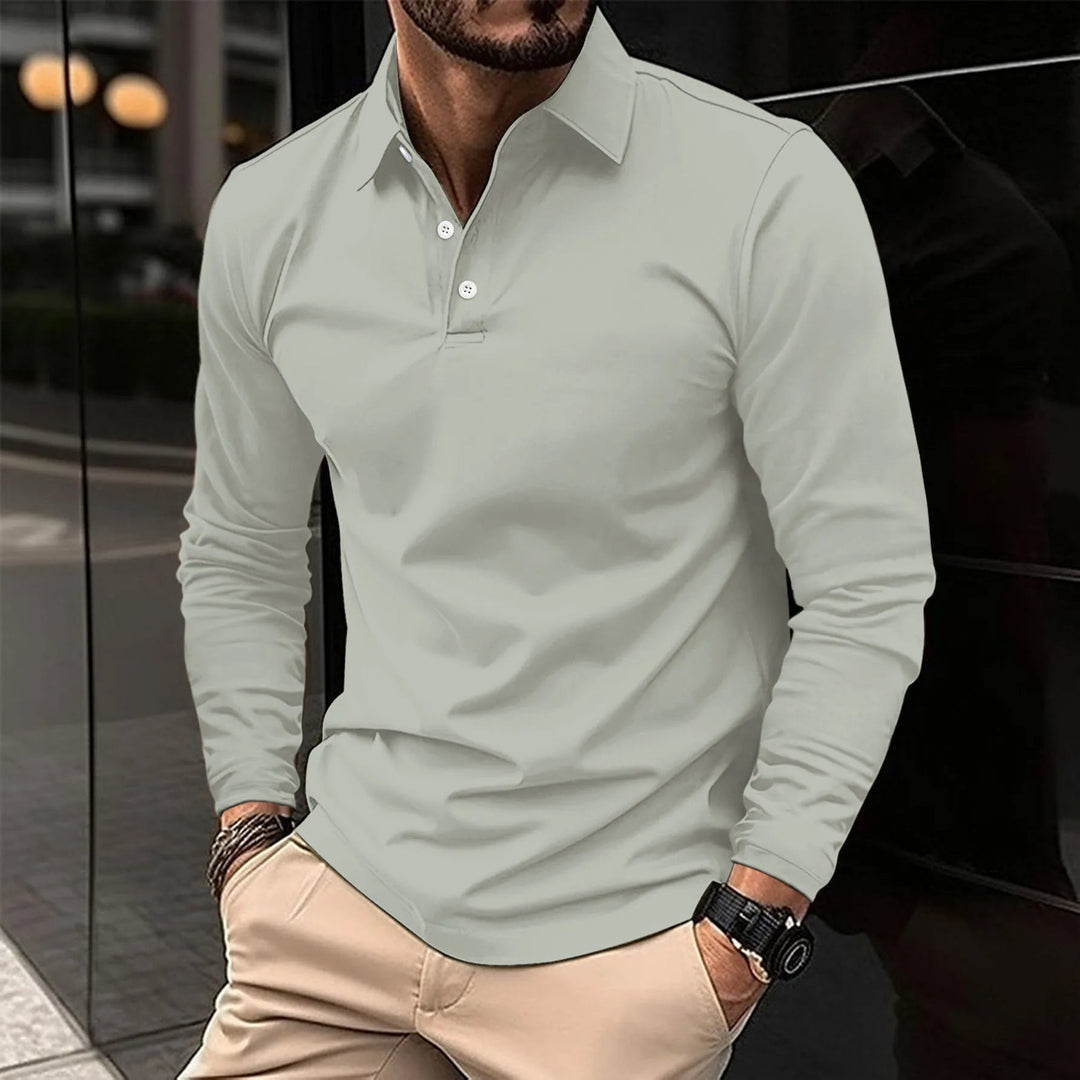 Ethan | Slim Fit Långärmad Pikétröja Andningsbar 4