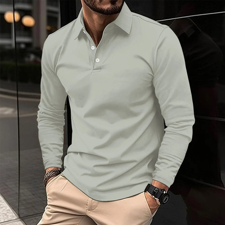 Ethan | Slim Fit Långärmad Pikétröja Andningsbar 4