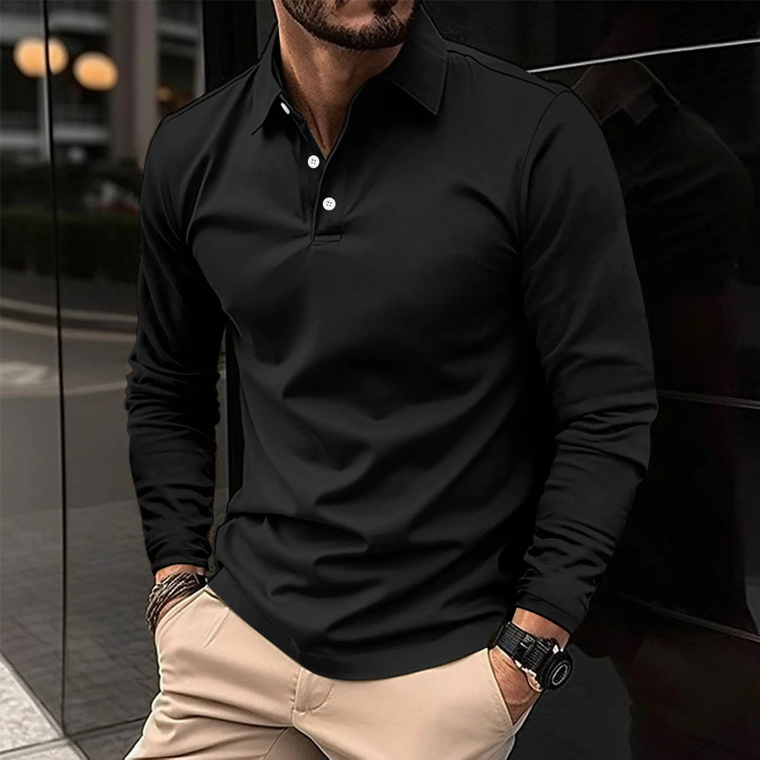 Ethan | Slim Fit Långärmad Pikétröja Andningsbar 5