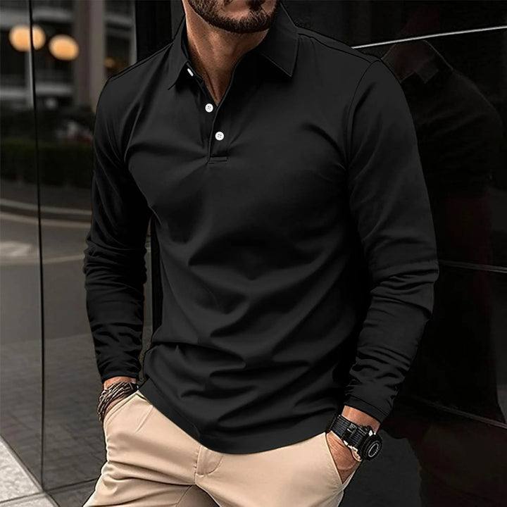 Ethan | Slim Fit Långärmad Pikétröja Andningsbar 5