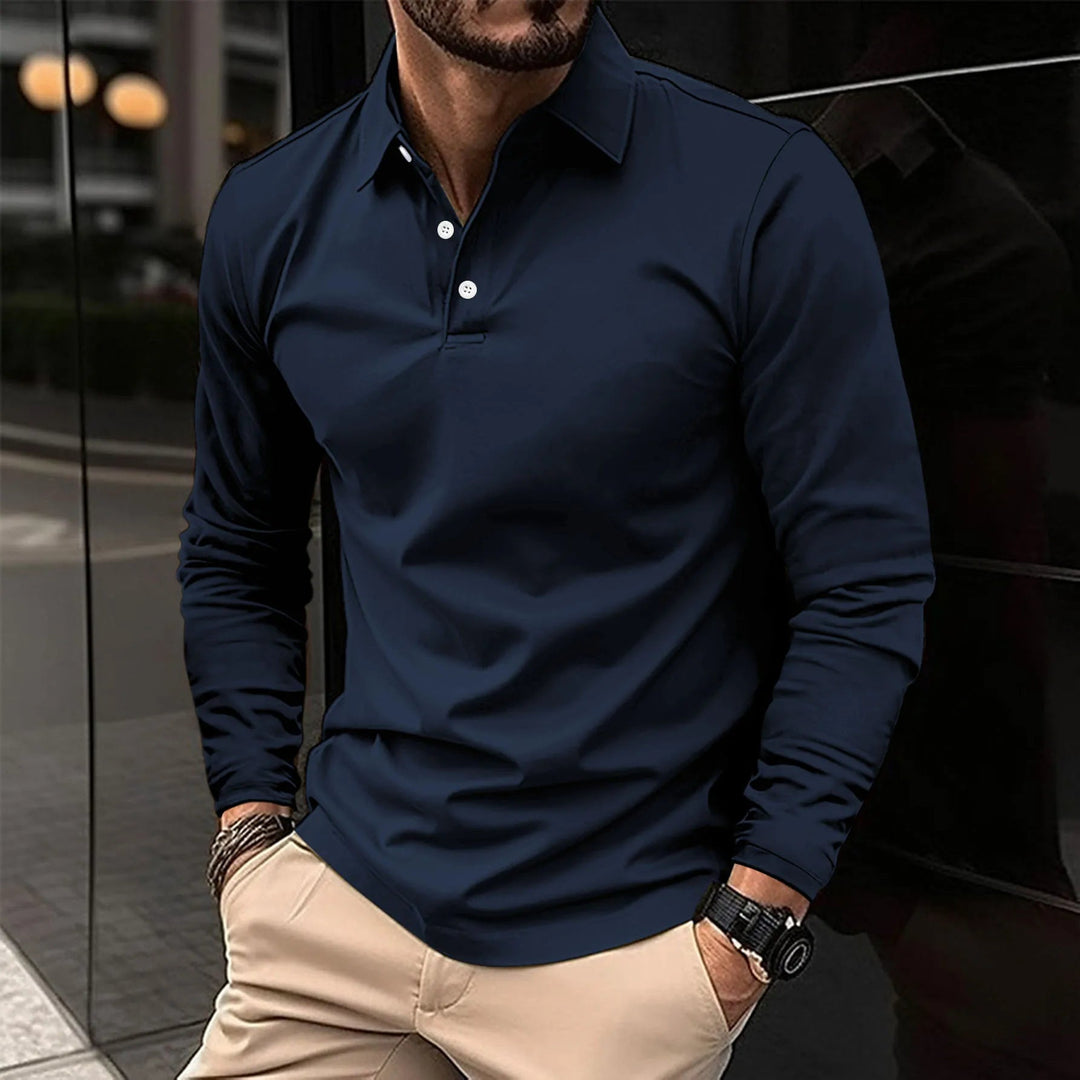 Ethan | Slim Fit Långärmad Pikétröja Andningsbar 6