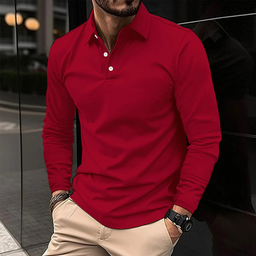 Ethan | Slim Fit Långärmad Pikétröja Andningsbar 7