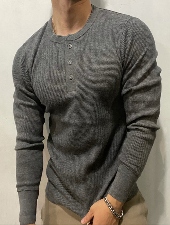 Ethan | Slim Fit Långärmad T-shirt Herr med Vaffelstickat Design 5
