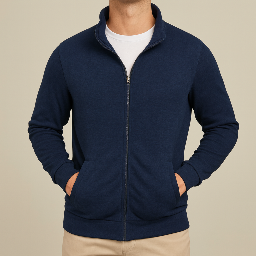 Ethan | Slim Fit Långärmad Zip-Cardigan för Vardagsanvändning 0
