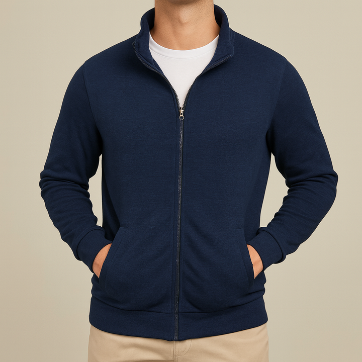 Ethan | Slim Fit Långärmad Zip-Cardigan för Vardagsanvändning 0
