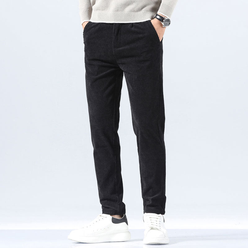 Ethan | Slim Fit Raka Manchesterbyxor i Khaki 2