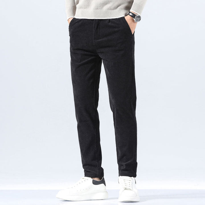Ethan | Slim Fit Raka Manchesterbyxor i Khaki 2