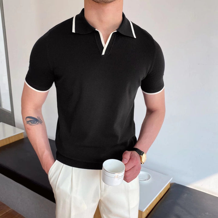 Ethan | Slim Fit Randig Pikétröja för Sommar 2