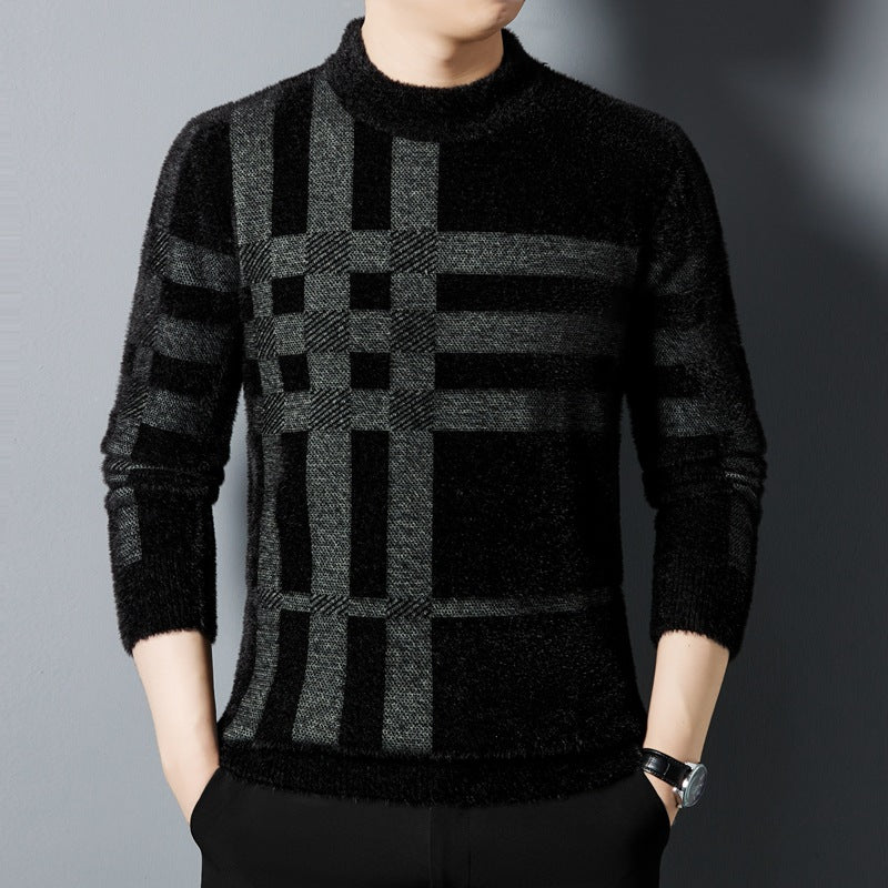 Ethan | Slim Fit Randig Vintertröja med Tjock Stickning 3