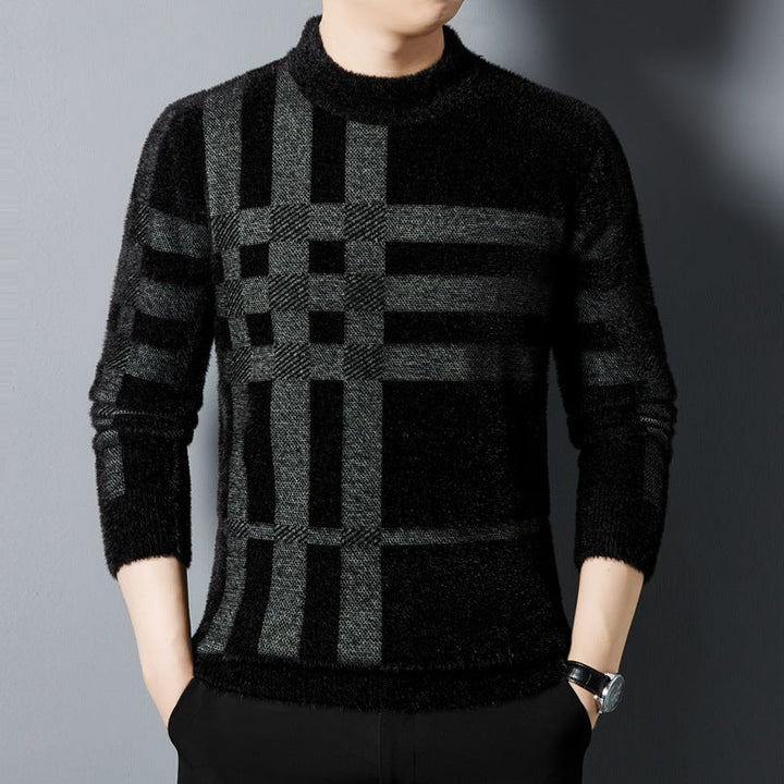 Ethan | Slim Fit Randig Vintertröja med Tjock Stickning 3