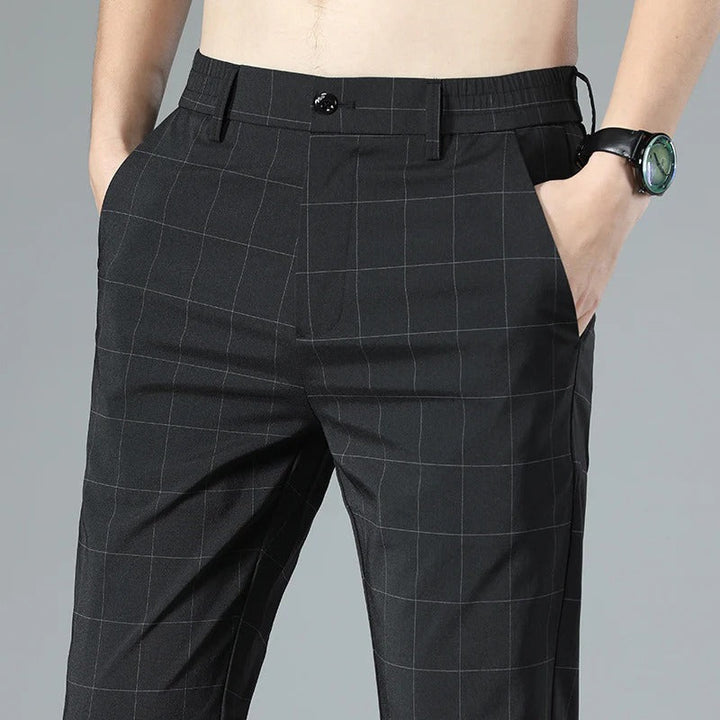 Ethan | Slim Fit Rutig Croppade Byxor för Sommaren 0