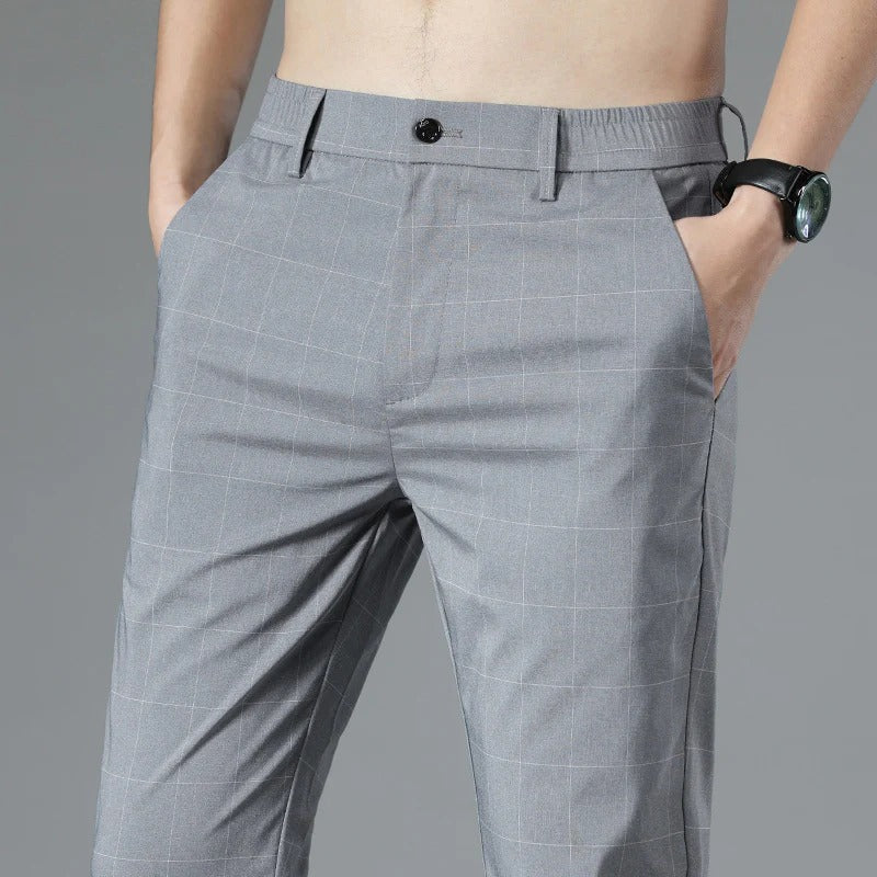 Ethan | Slim Fit Rutig Croppade Byxor för Sommaren 2