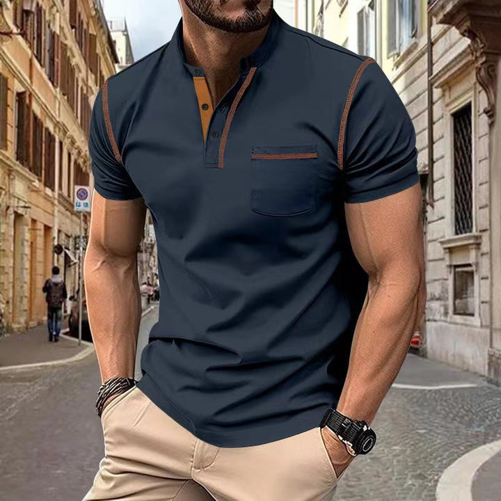 Ethan | Slim Fit Snabbtorkande Pikétröja för Män 1