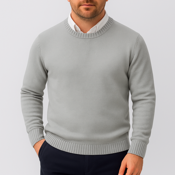 Ethan | Slim Fit Stickad Tröja med Ribbstickade Detaljer 1