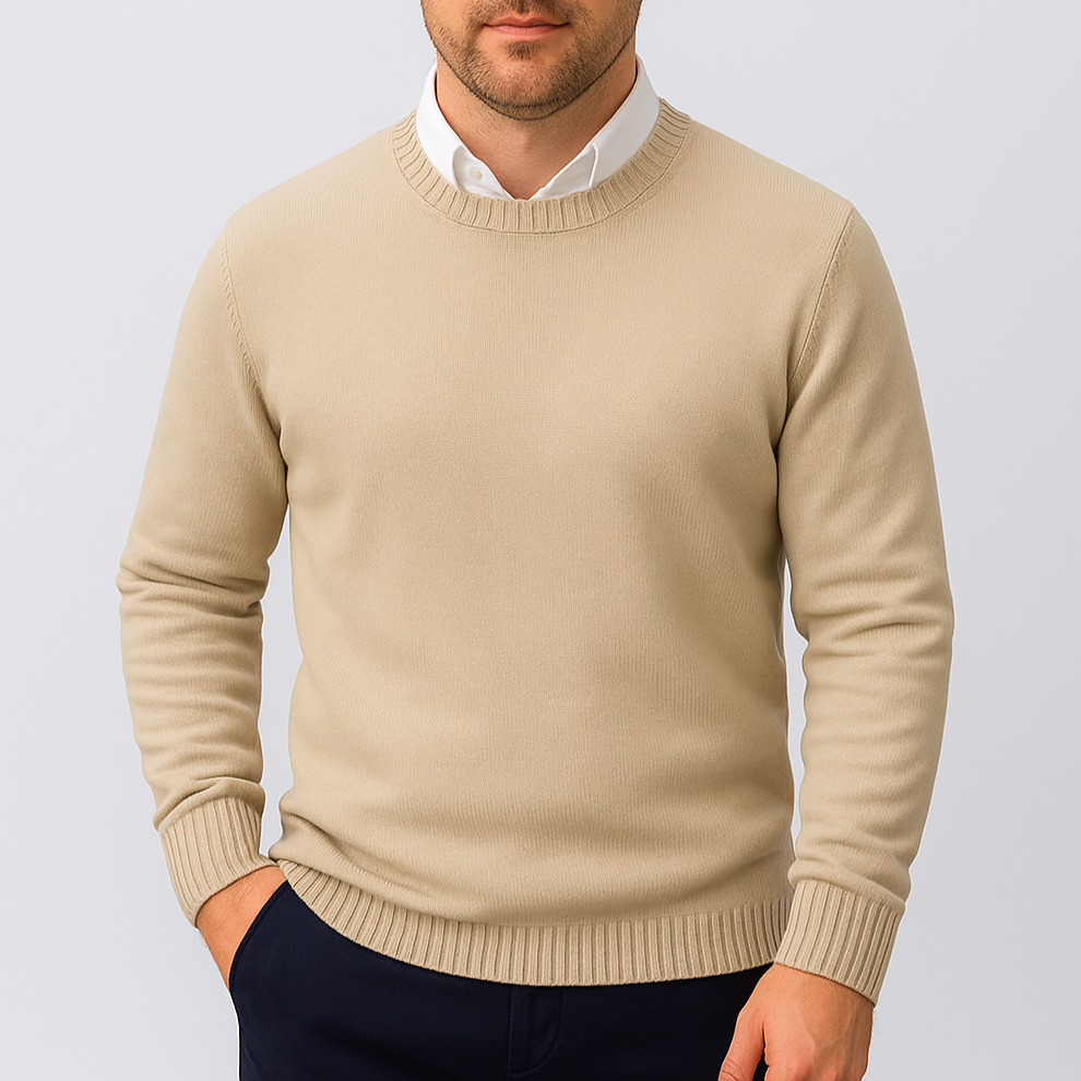 Ethan | Slim Fit Stickad Tröja med Ribbstickade Detaljer 2