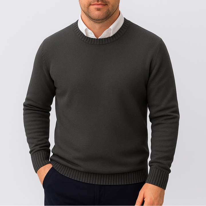 Ethan | Slim Fit Stickad Tröja med Ribbstickade Detaljer 3