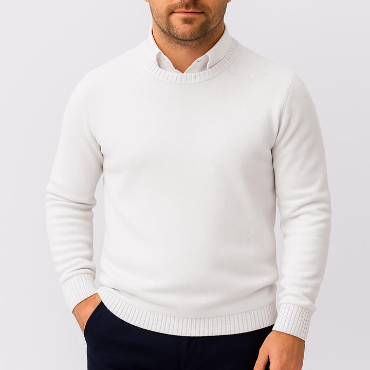 Ethan | Slim Fit Stickad Tröja med Ribbstickade Detaljer 4
