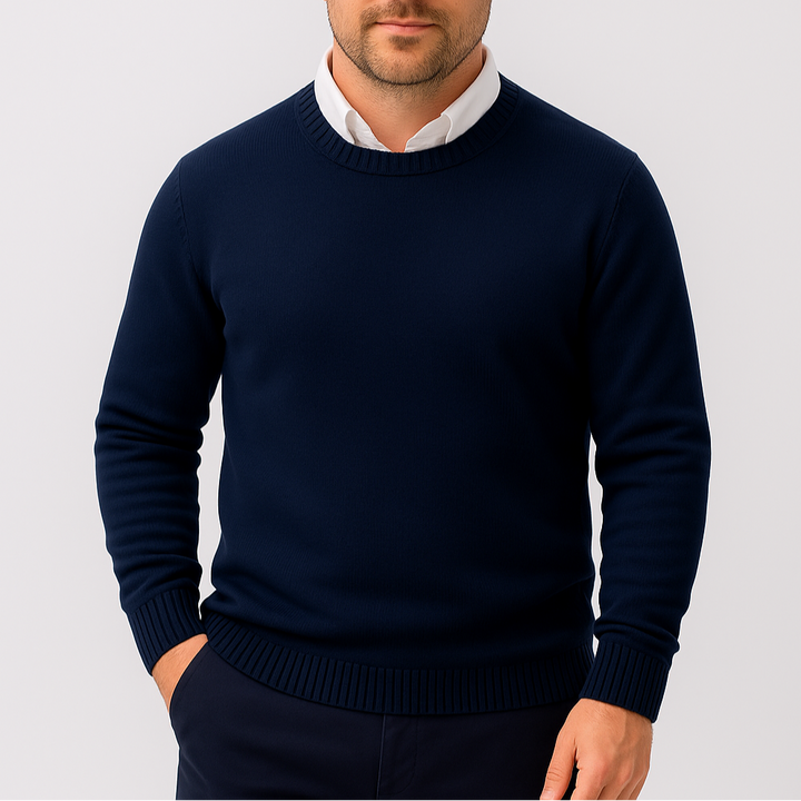 Ethan | Slim Fit Stickad Tröja med Ribbstickade Detaljer 5