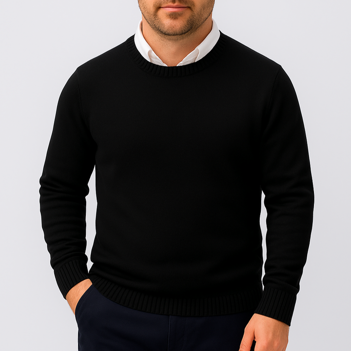 Ethan | Slim Fit Stickad Tröja med Ribbstickade Detaljer 6