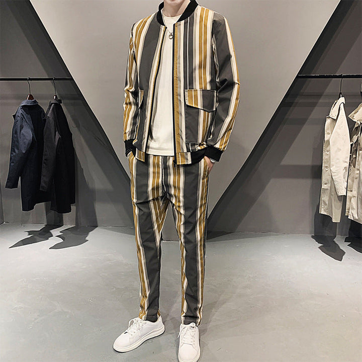Ethan | Slim Fit Tvådelad Sportset för Herrar i Svart och Khaki 3