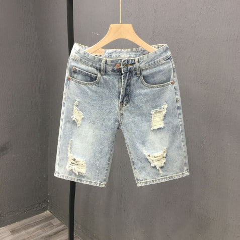 Ethan | Slitna Denimshorts med Mellanhög Midja 1