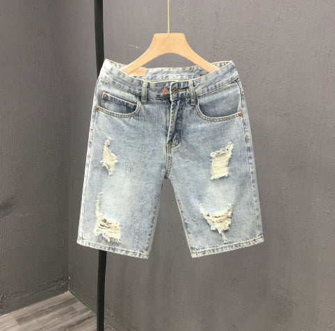 Ethan | Slitna Denimshorts med Mellanhög Midja 3