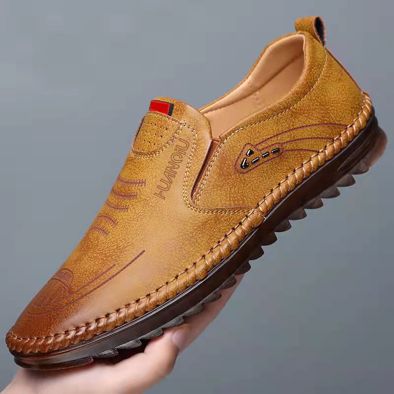 Ethan | Snygga Andningsbara Herr Sneakers i Läderlook 0